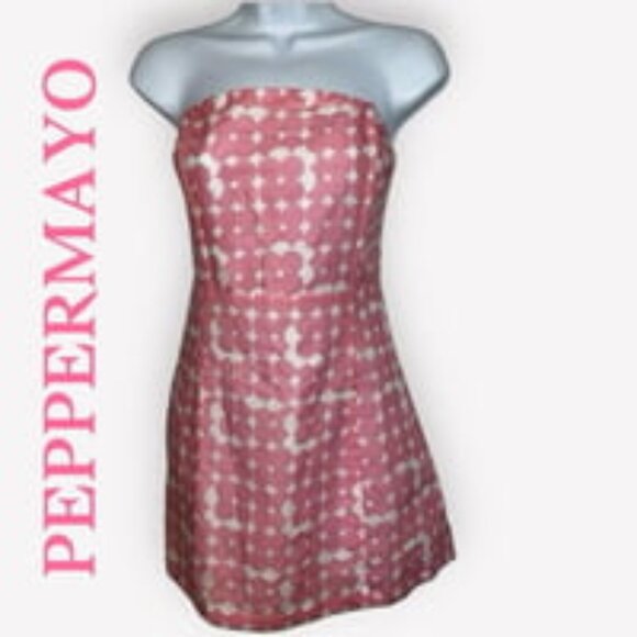 Peppermayo Linen Blend White With Pink Flowers - Picture 1 of 6